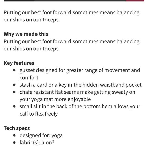 LULULEMON | Gather & Crow Tights Crop Yoga Pants Gray & Red Women’s Size 2 - Picture 12 of 14